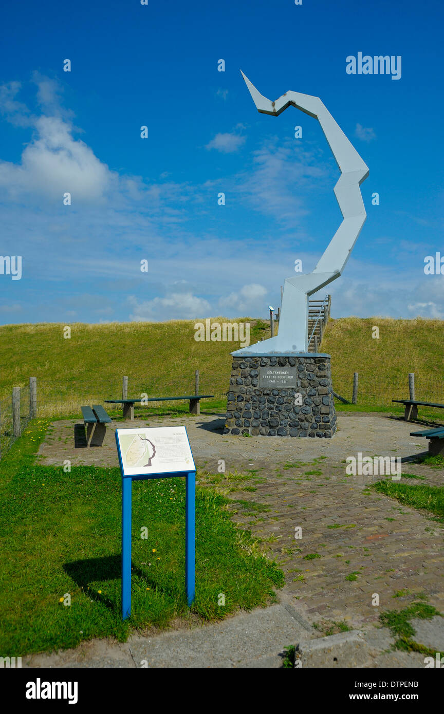 Monument De Schicht, near De Cocksdorp, Island of Texel, Netherlands Stock Photo