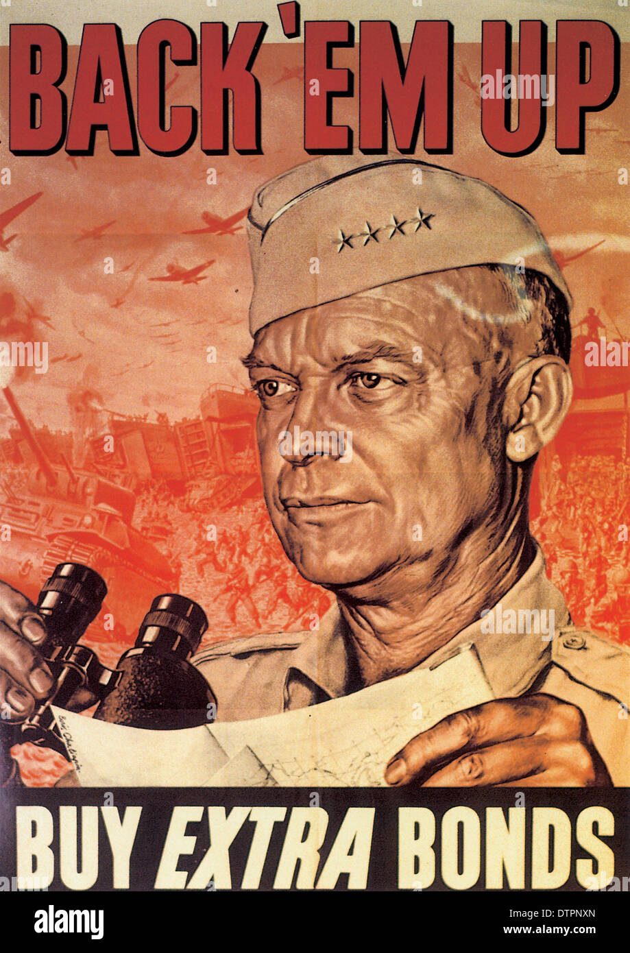 American WW2 propaganda poster urging the sale of war bonds Stock Photo
