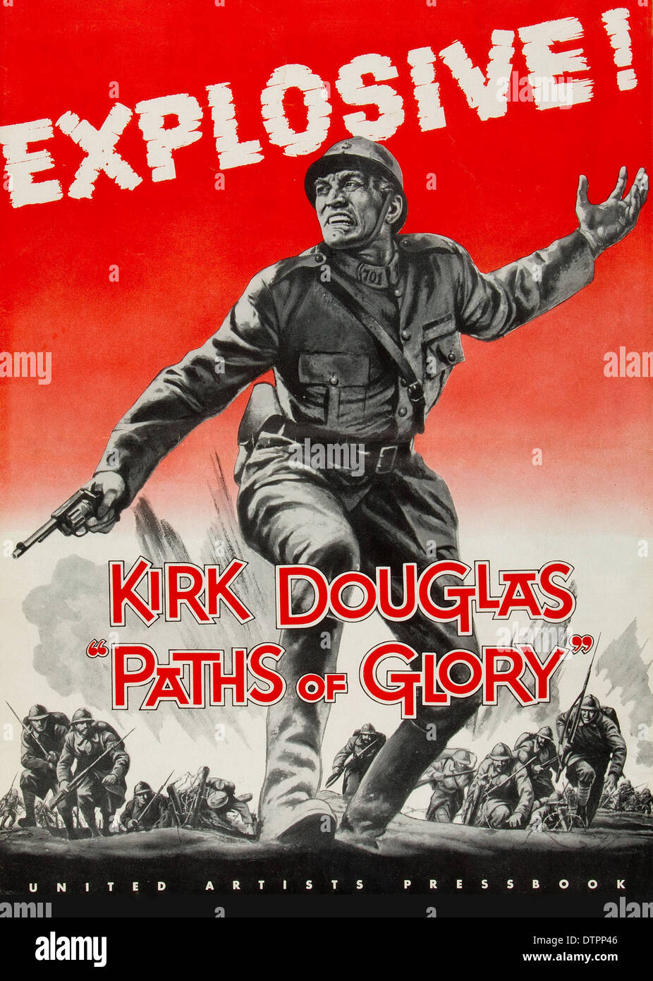 Movie poster of Paths of Glory - 1957 American anti-war film by Stanley Kubrick  starring Kirk Douglas Stock Photo