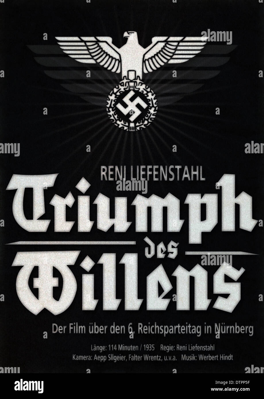 Movie poster of Triumph of the Will 1935 film made by Leni Riefenstahl. It chronicles the 1934 Nazi Party Congress in Nuremberg Stock Photo