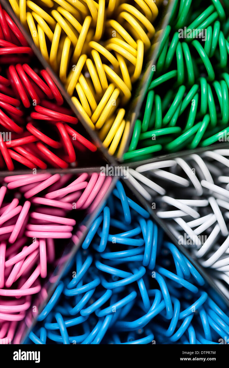 Multicolored paper clips Stock Photo