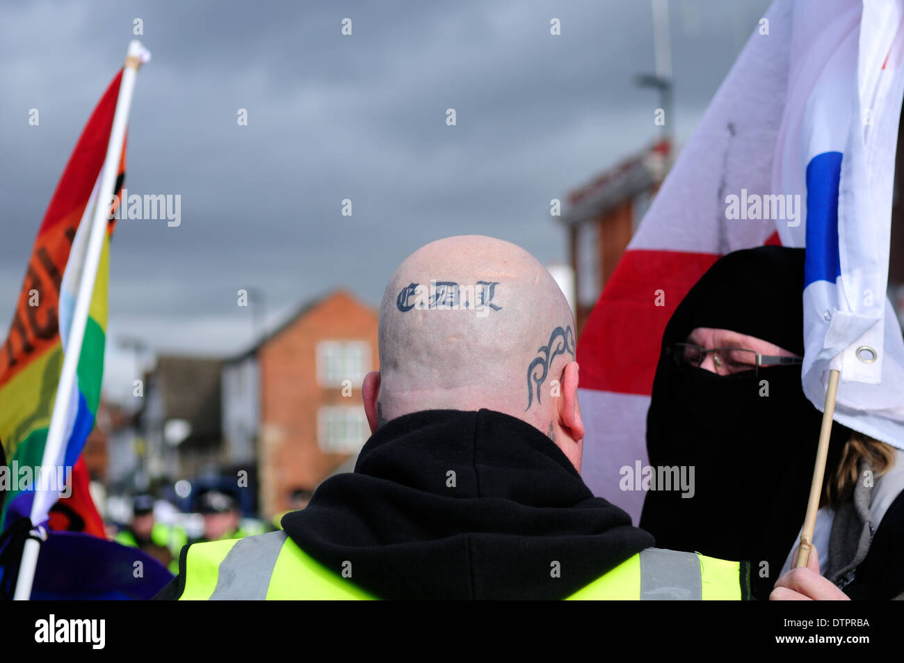 English Defence League,Grantham ,Lincolnshire,UK Stock Photo Alamy