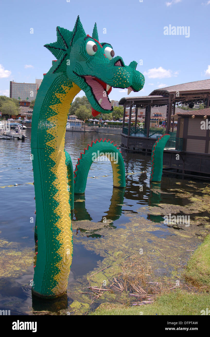 A Large lego sea monster at Downtown Disney Market Place, Walt Disney  World, Orlando, Florida, U.S.A Stock Photo - Alamy