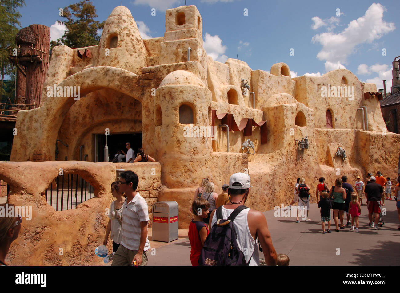 Huge brown stone effect castle at the Walt Disney's Hollywood Studios in Orlando, Florida, U.S.A Stock Photo