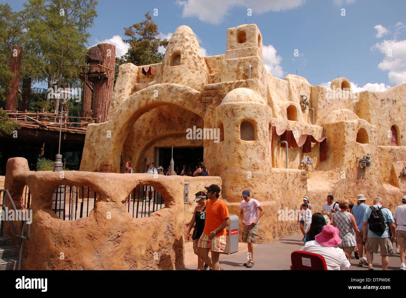 Huge brown stone effect castle at the Walt Disney's Hollywood Studios in Orlando, Florida, U.S.A Stock Photo