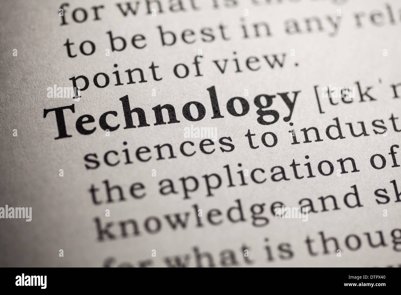 Fake Dictionary, Dictionary definition of the word technology Stock Photo Alamy