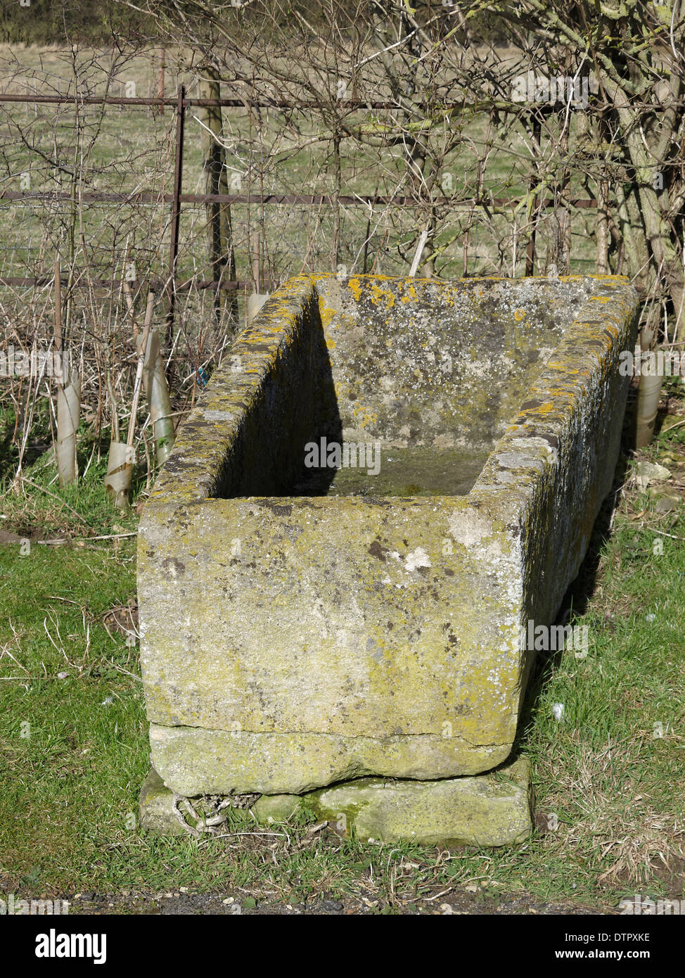 A Roman stone coffin at Ancaster cemetery, Lincolnshire, England. Stock Photo