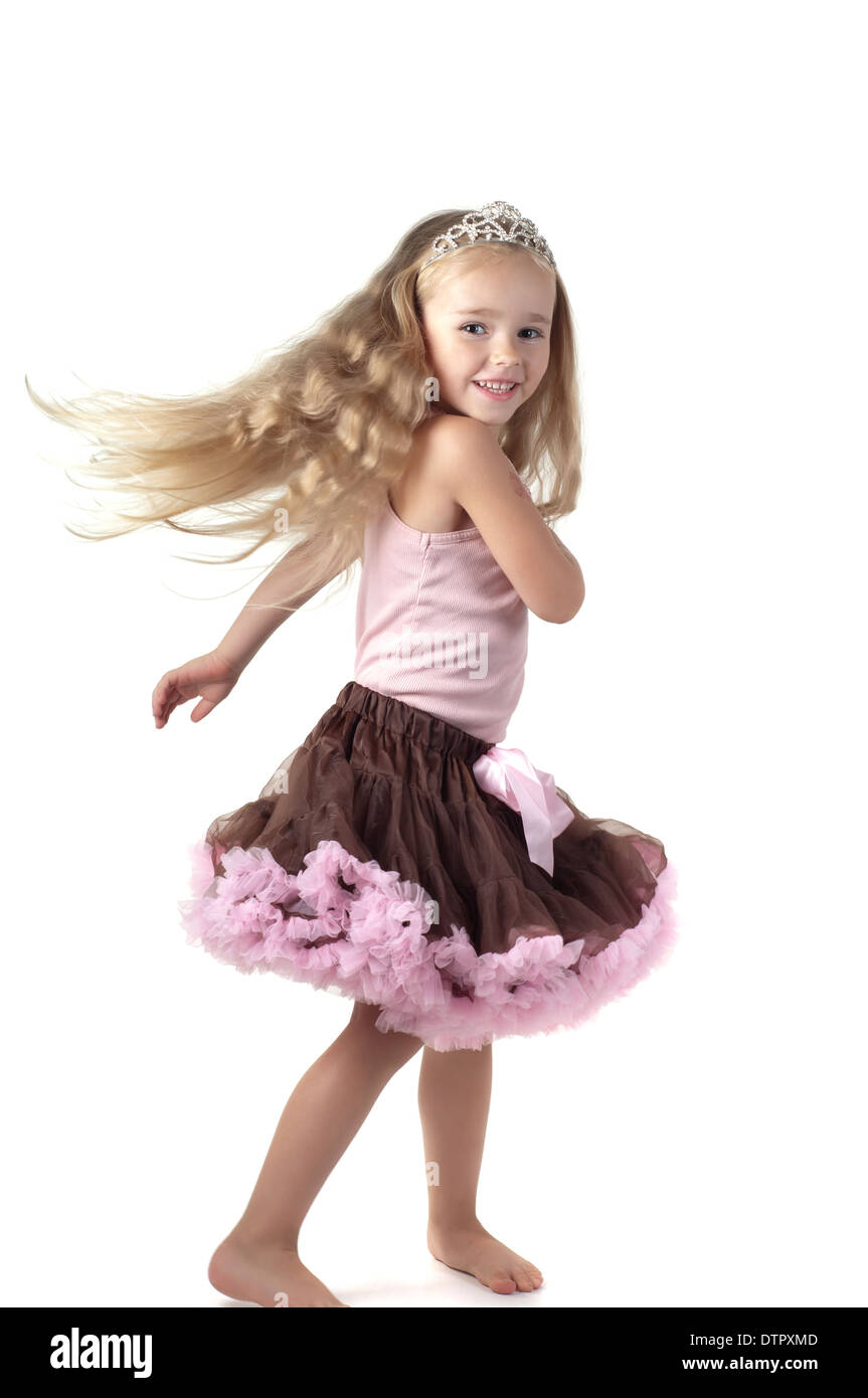 Little girl dancing in studio Stock Photo Alamy