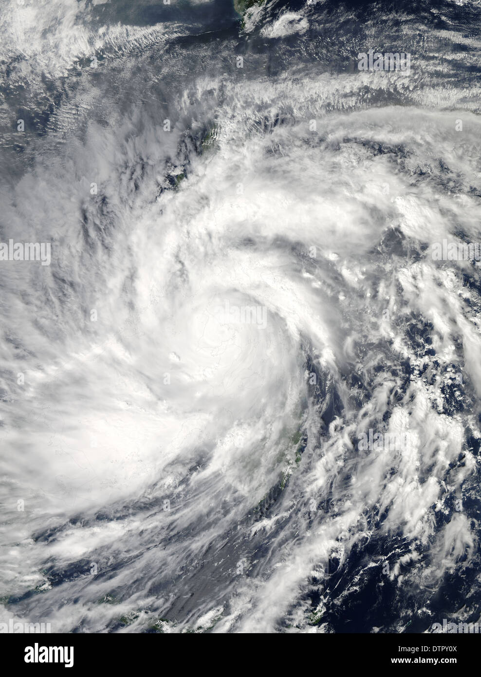 Super Typhoon Haiyan or Yolanda over the Philippines November 8, 2013 Stock Photo