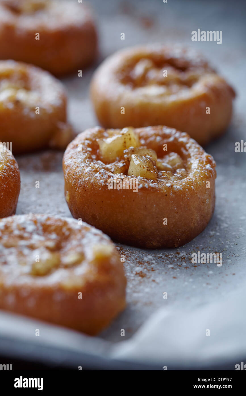 mini apple tarts with cinnamon Stock Photo