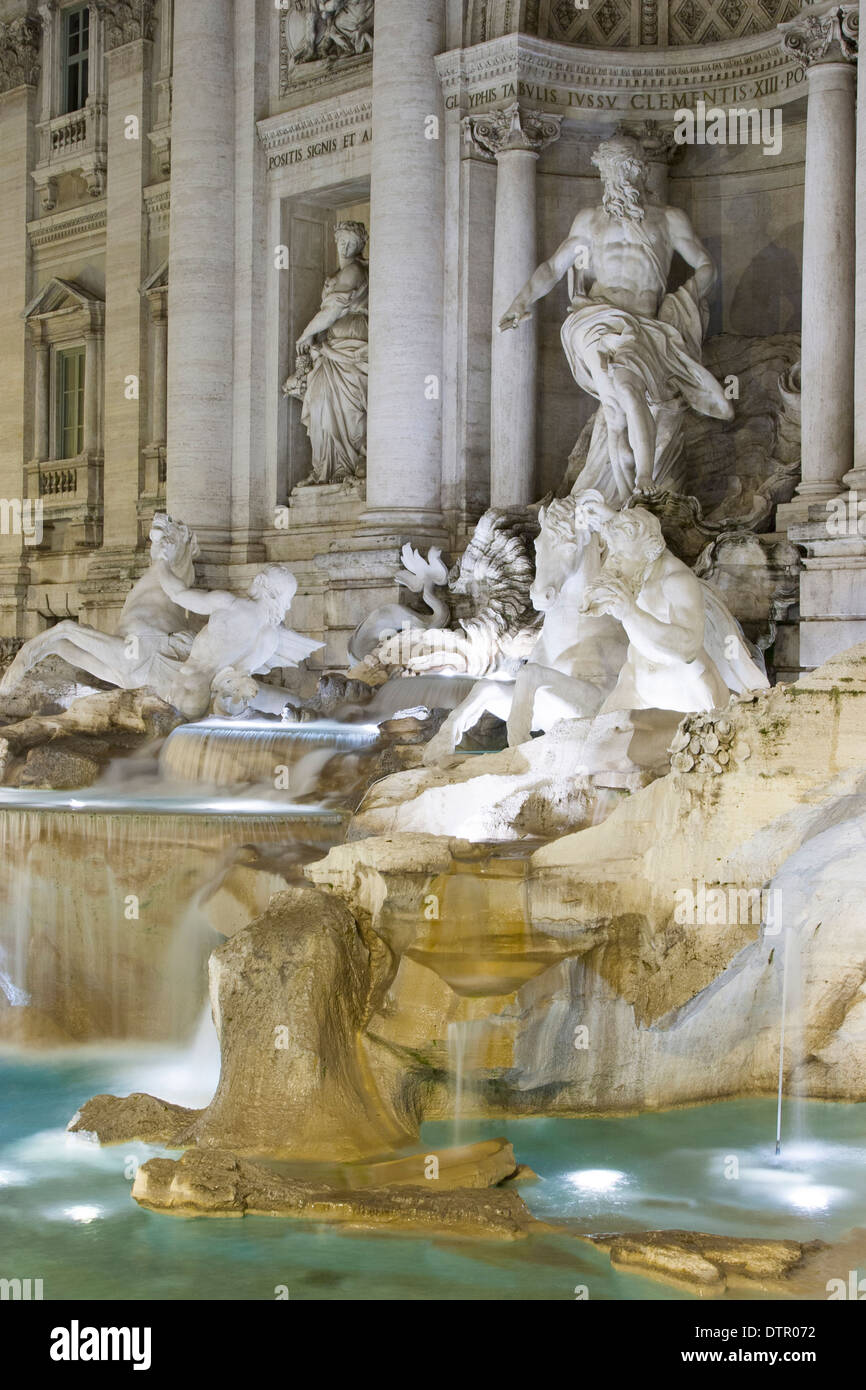 Trevi fountain at night Stock Photo