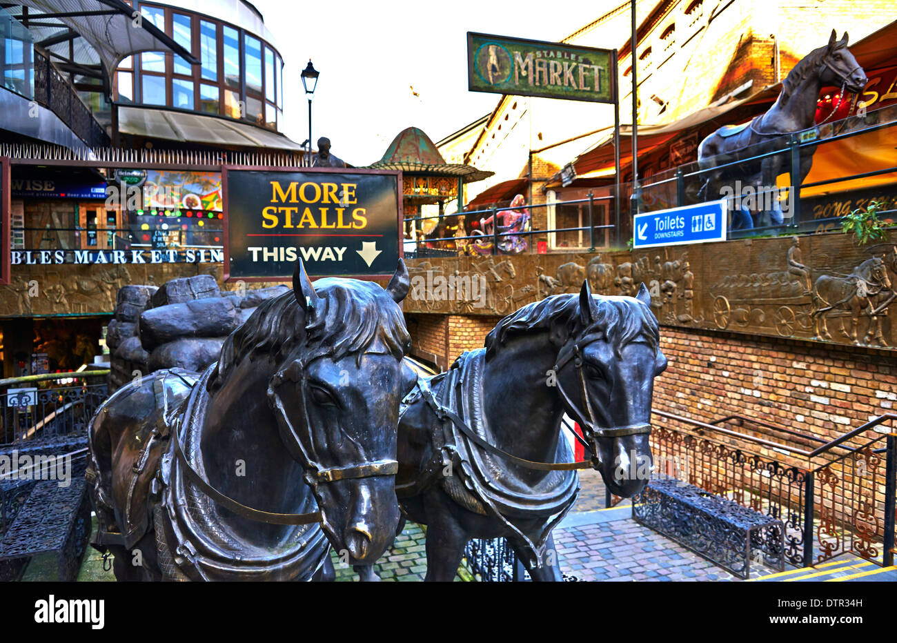 The Camden markets are a number of adjoining large retail markets in Camden Town Stock Photo