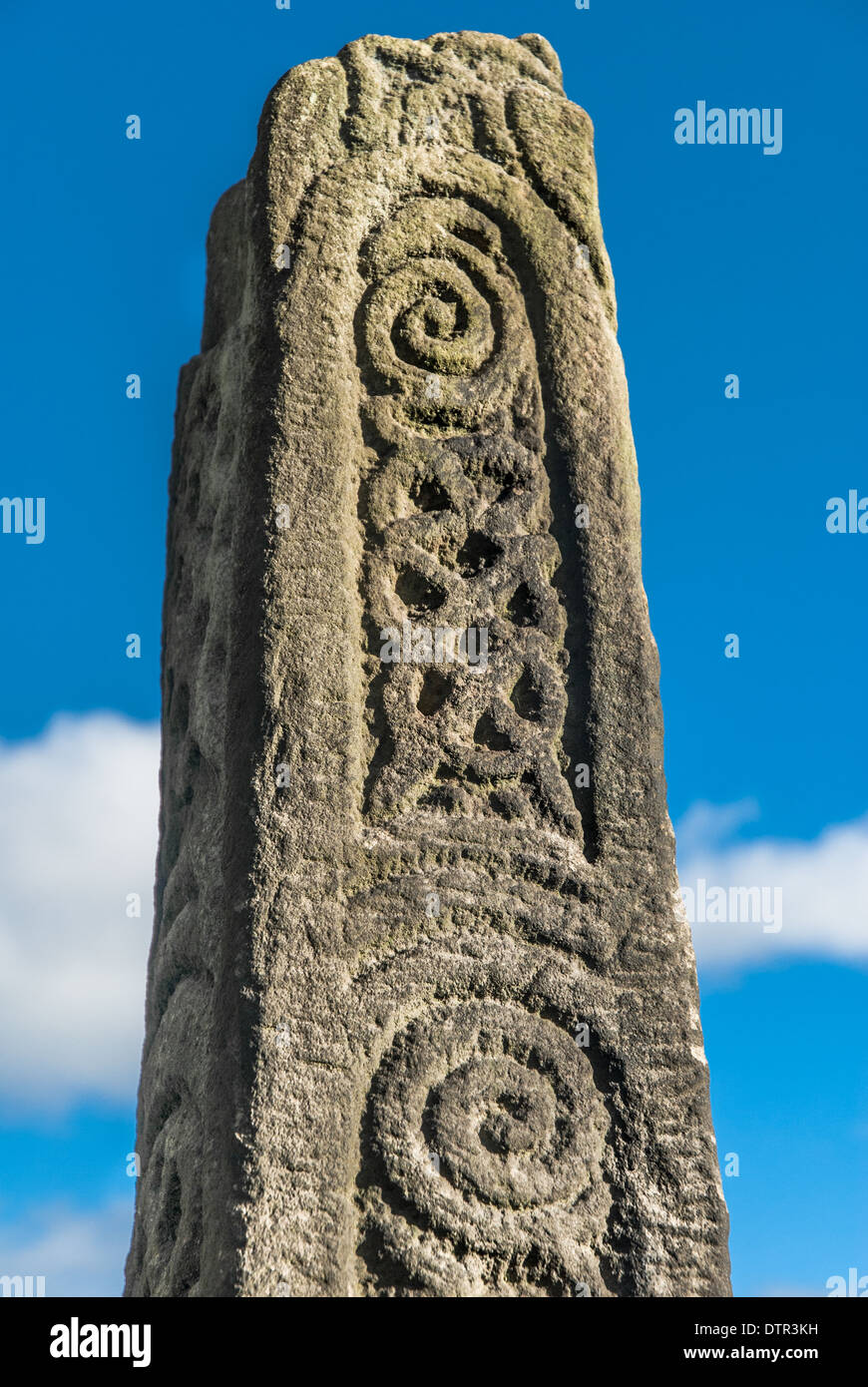 Anglo-Saxon stone monument in Bakewell church yard. Stock Photo