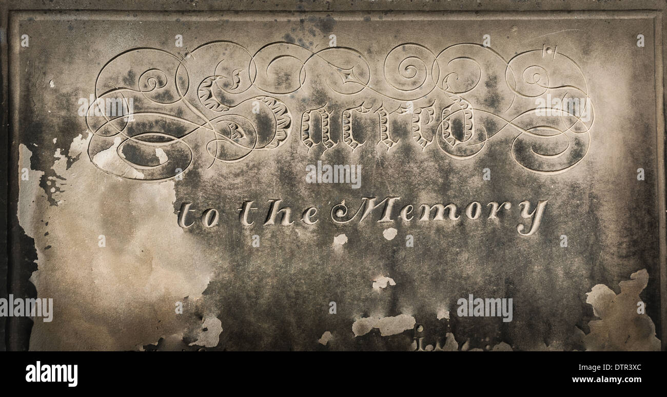 17th Lettering 17th century fancy lettering on a grave with the words