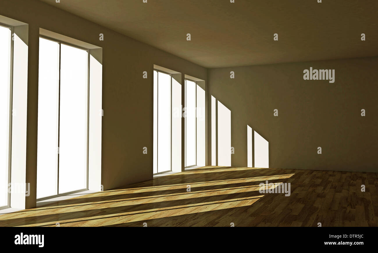 illustration of an empty white room Stock Photo - Alamy