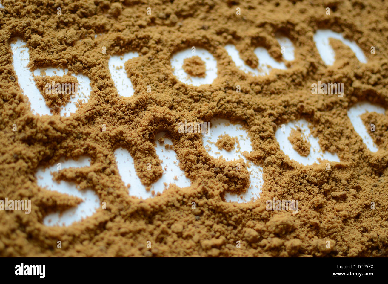 The words 'brown sugar' showing in brown sugar Stock Photo Alamy