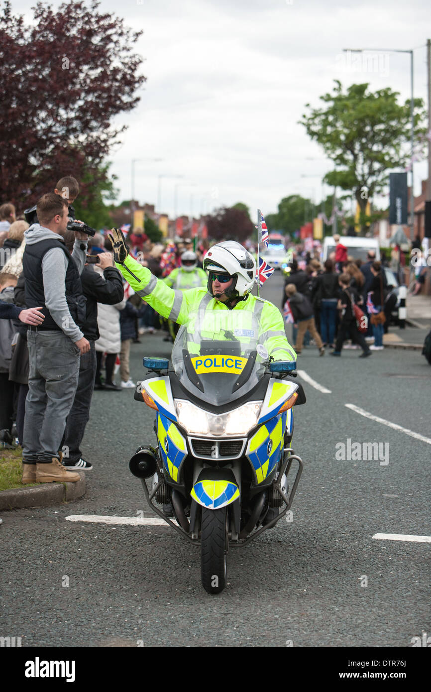 Olympic Torch Procession, Police, Central Avenue, Billingham, Teesside