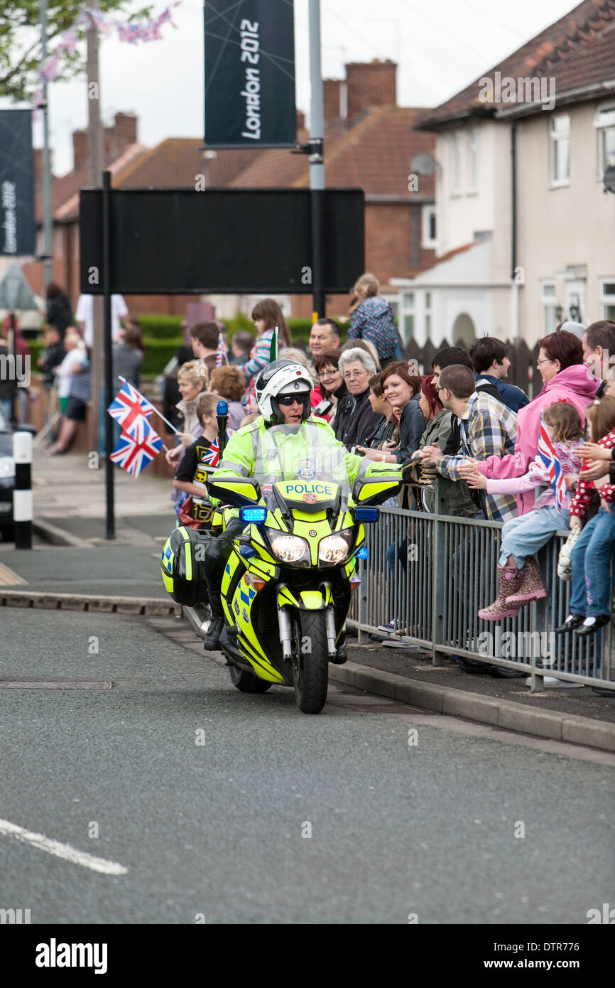 Olympic Torch Procession, Police, Central Avenue, Billingham, Teesside