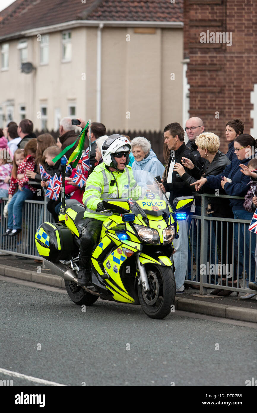 Olympic Torch Procession, Police, Central Avenue, Billingham, Teesside