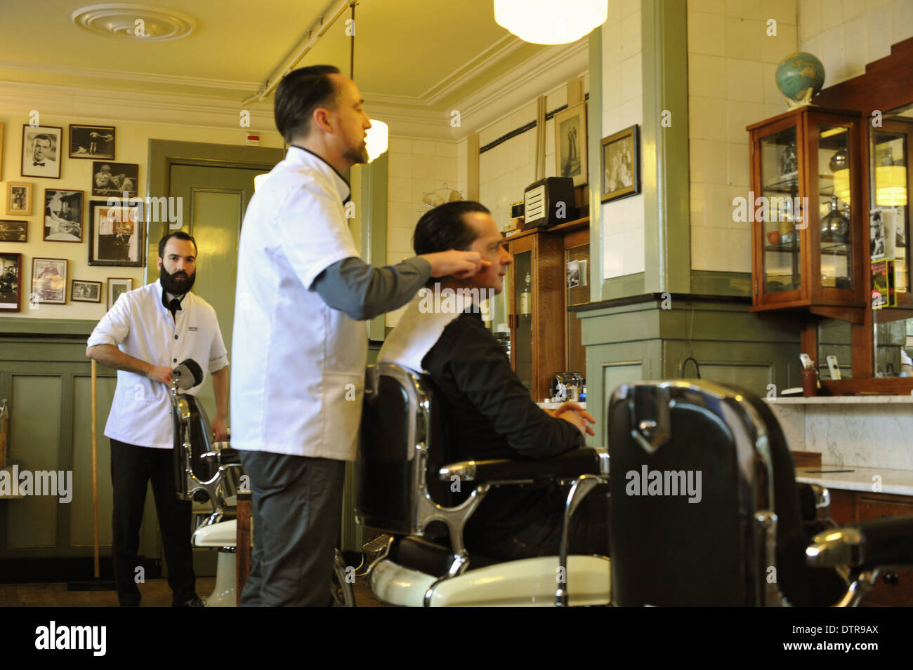 New York Barbershop, Rotterdam, Holland. Editorial use only. Stock Photo