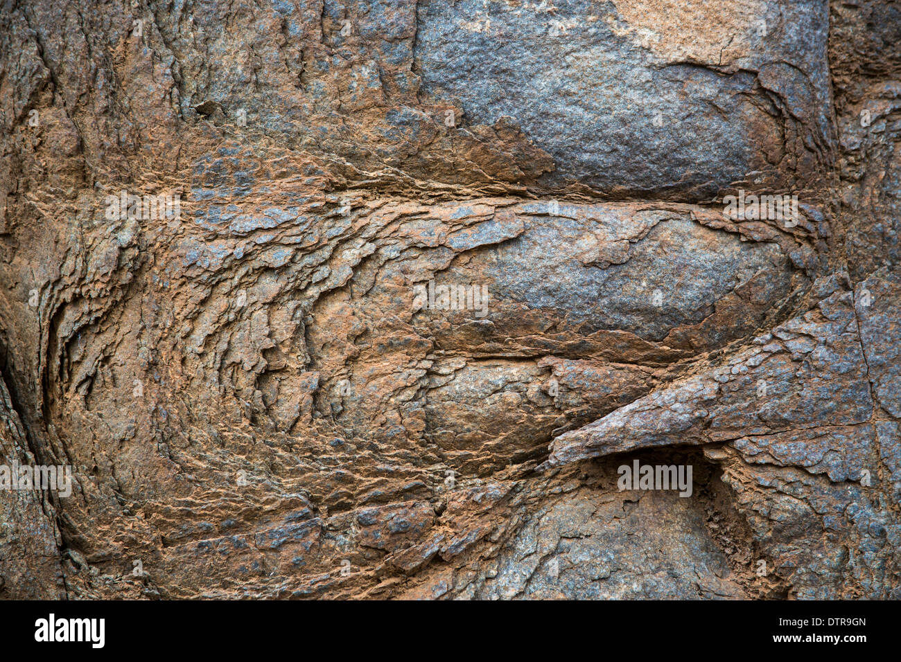 Rock showing onion peeling weathering Stock Photo