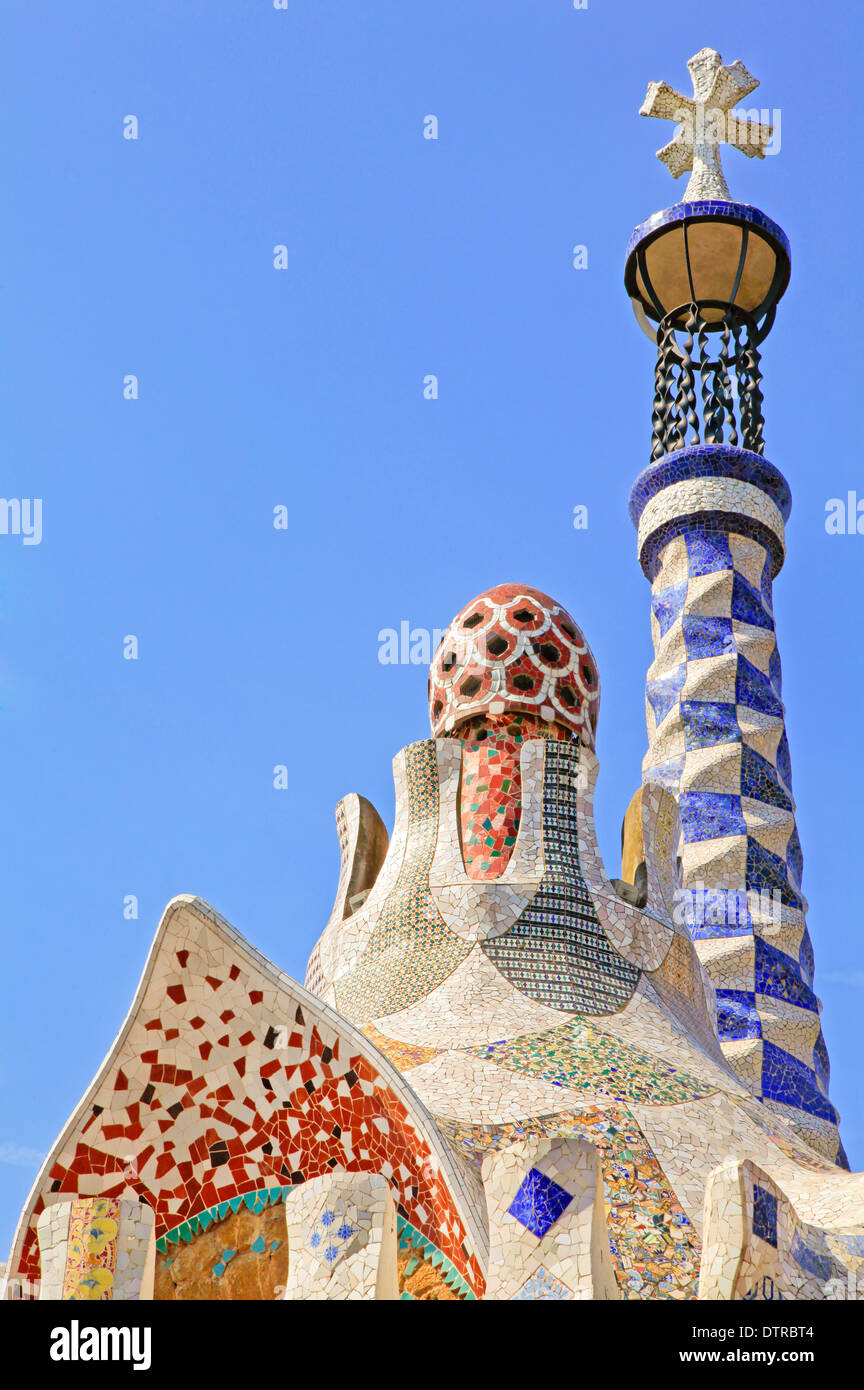 Park Guell by Antonio Gaudi in Barcelona, Spain Stock Photo