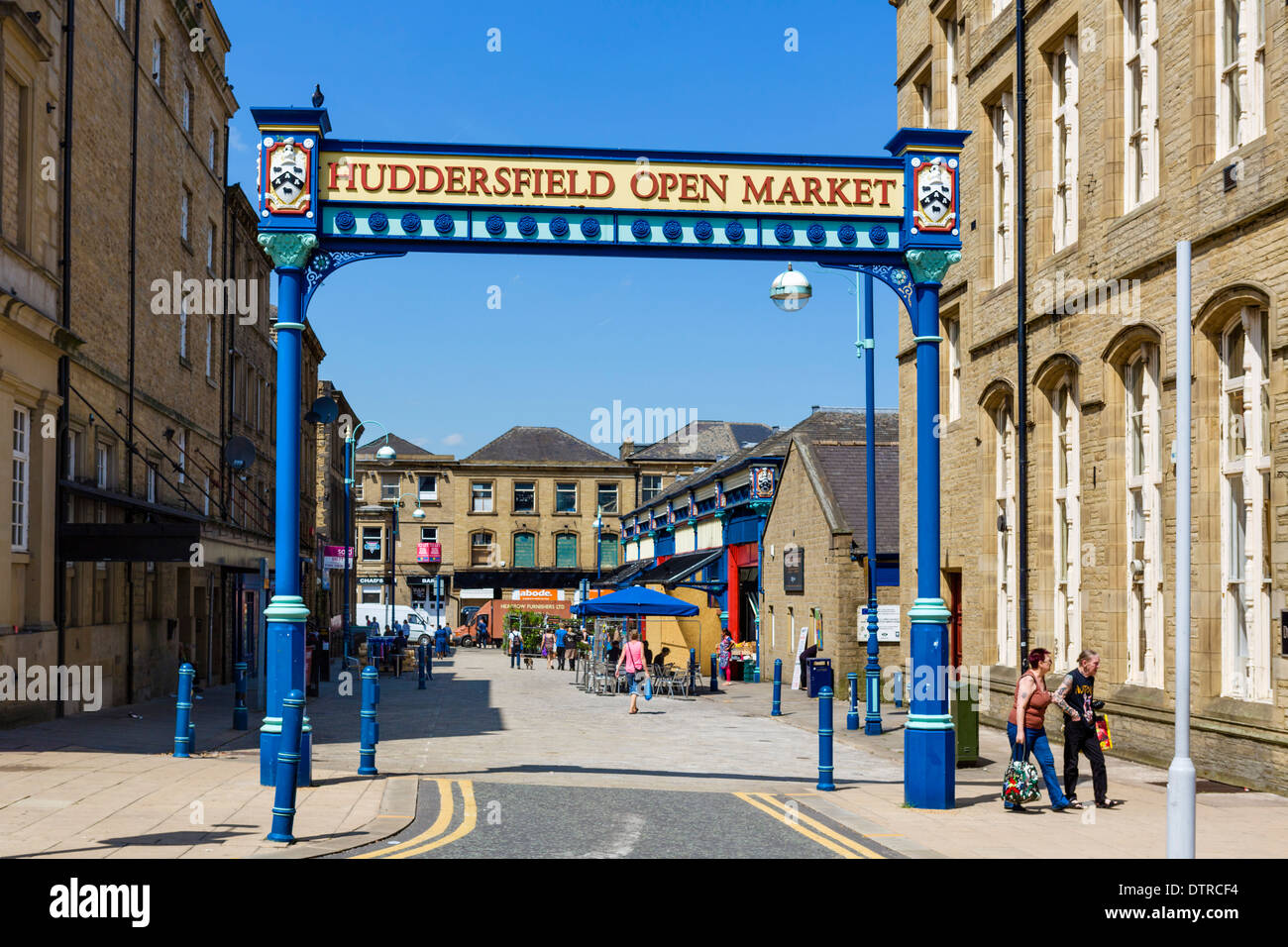 Huddersfield Open Market, Byram Street, Huddersfield, West Yorkshire, England, UK Stock Photo