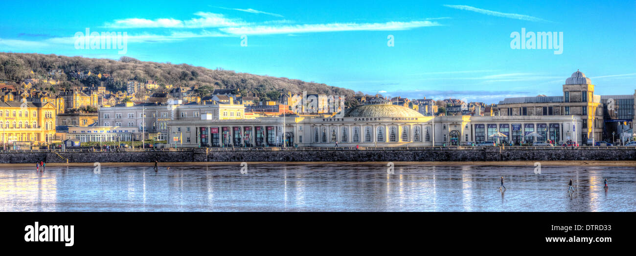 Weston-super-Mare seafront Somerset England UK on a sunny morning in HDR Stock Photo
