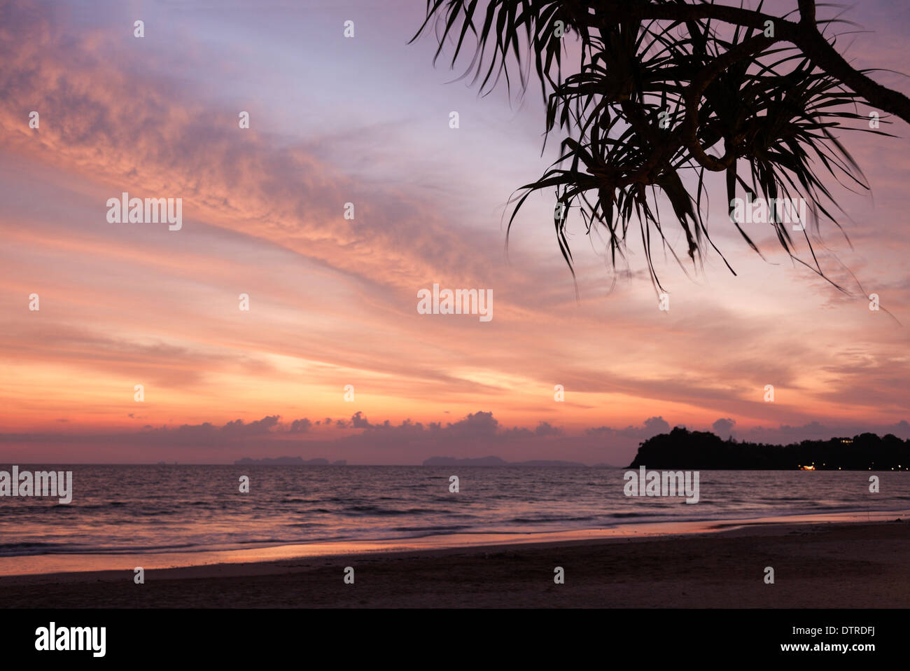 Ko Lanta sunset by the sea - Thailand Stock Photo