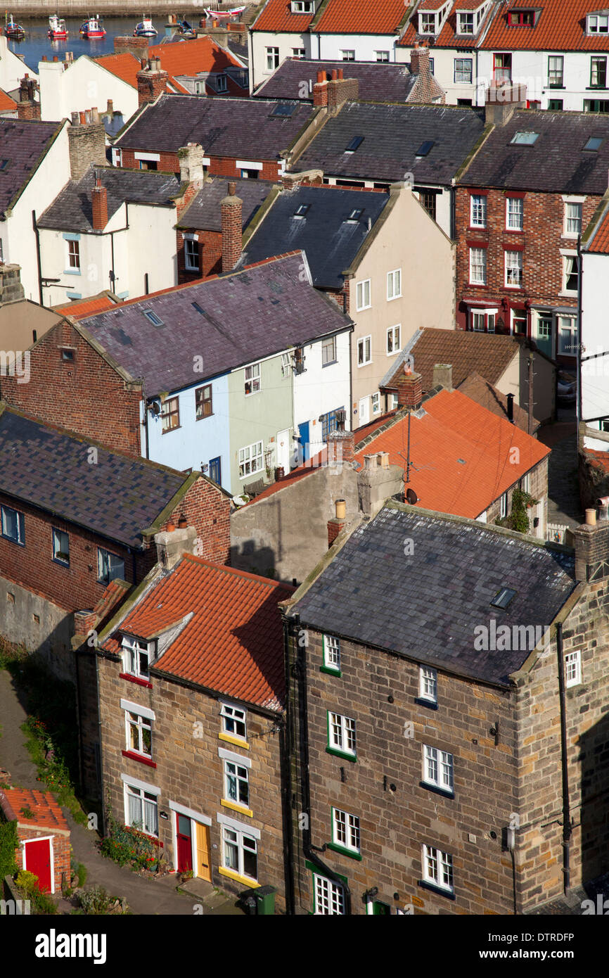 Houses in the fishing village of Staithes, North Yorkshire, England, U