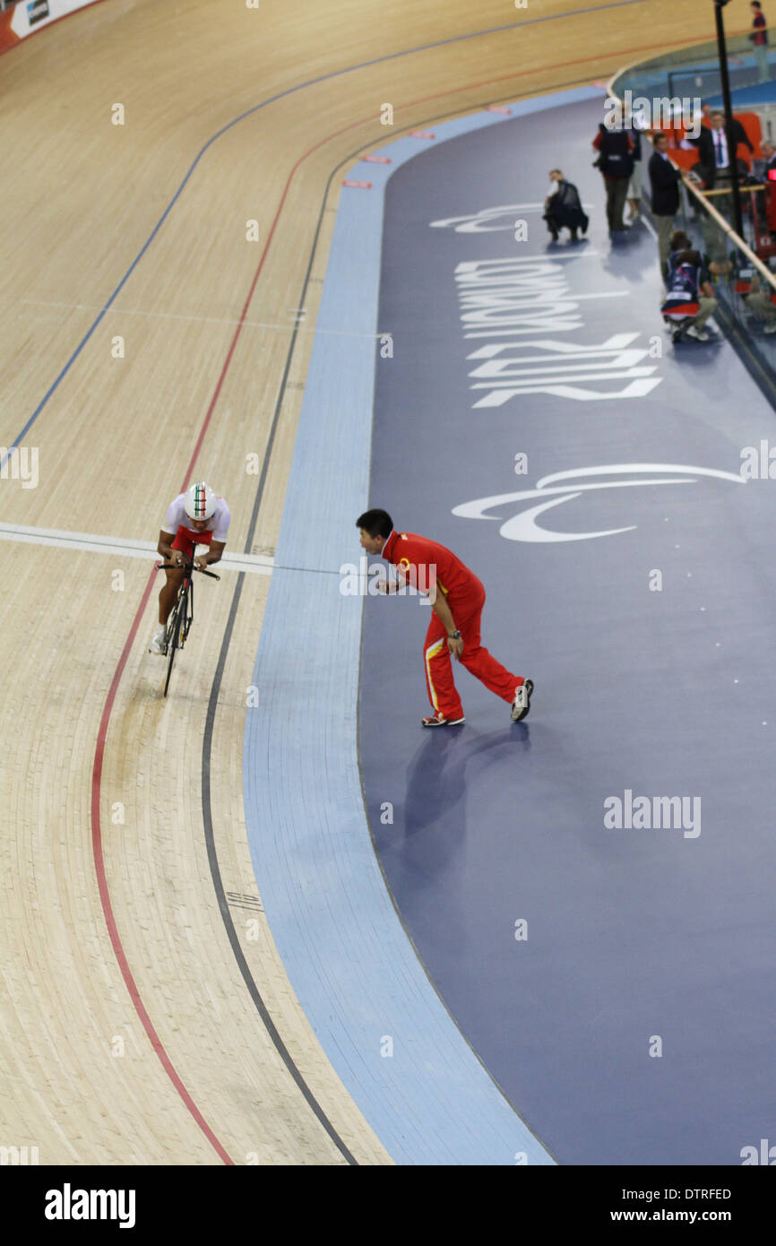 Guihua LIANG of China in Men's Individual C1-2-3 1km Time Trial at the London 2012 Paralympics Stock Photo