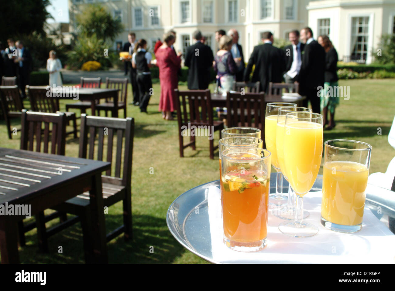 Drinks served ant a wedding reception Stock Photo Alamy