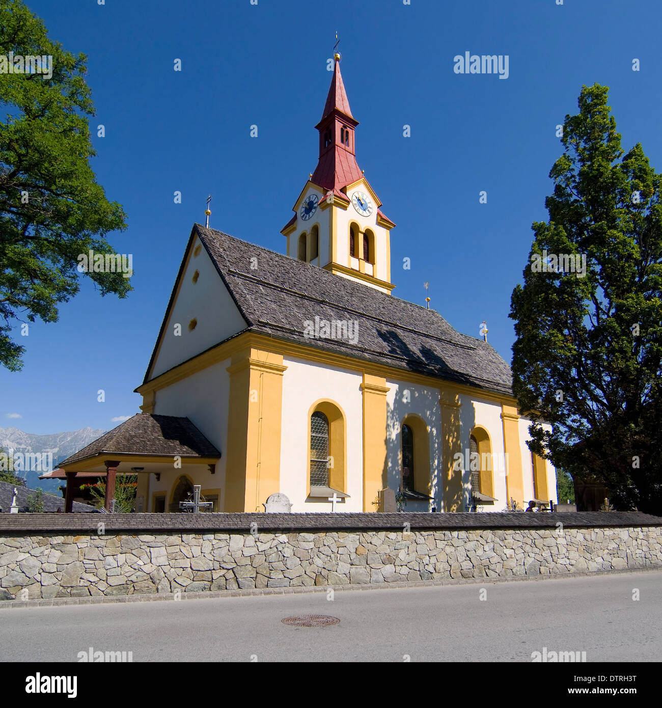 Parish church in the village of Igls, Innsbruck, Tyrol, Austria. Stock Photo