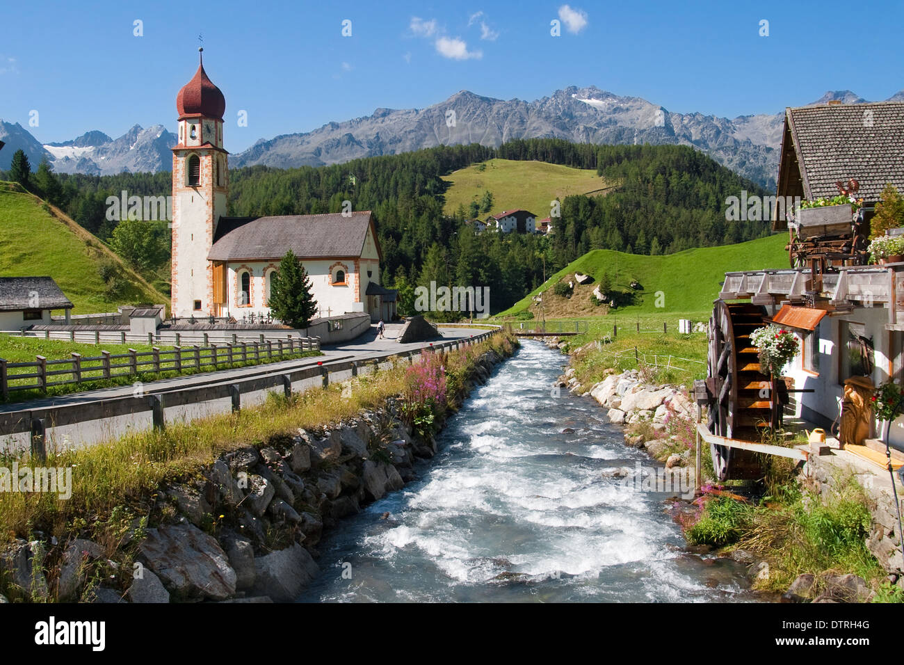 Alpine village of Niederthai in the Otztal valley, Tirol, Austria. Stock Photo