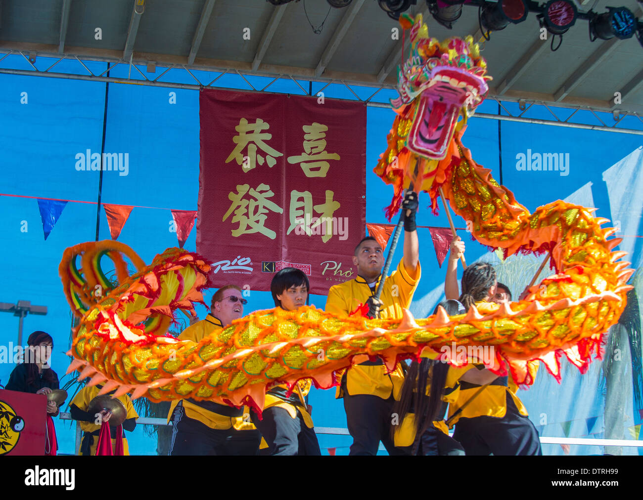 Dragon dance performers during the Chinese New Year celebrations held ...