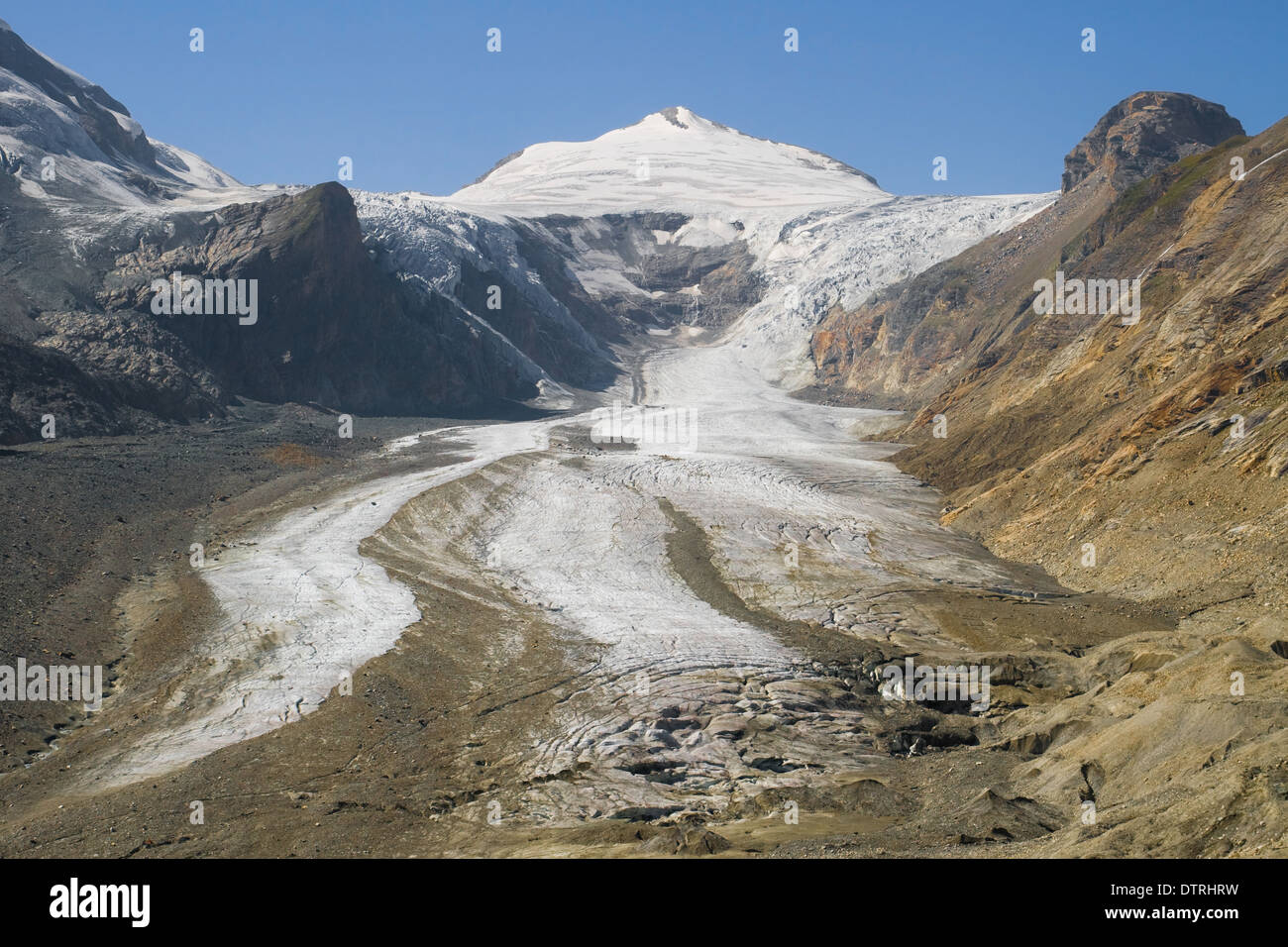 Johannisberg summit and Pasterze glacier in the Hohe Tauern National Park, Austria. Stock Photo