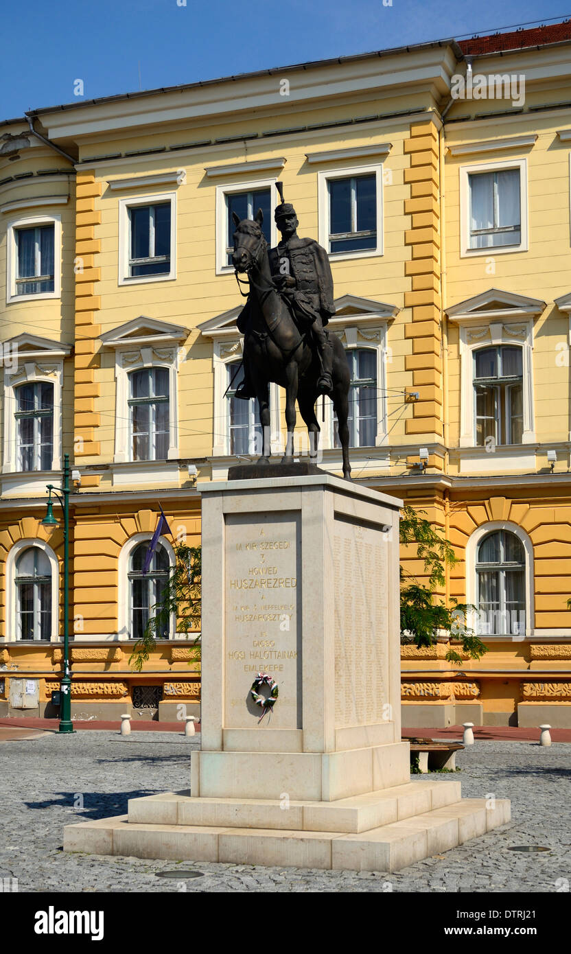 Szeged Csongrad Hungary Europe hussar memorial statue Stock Photo