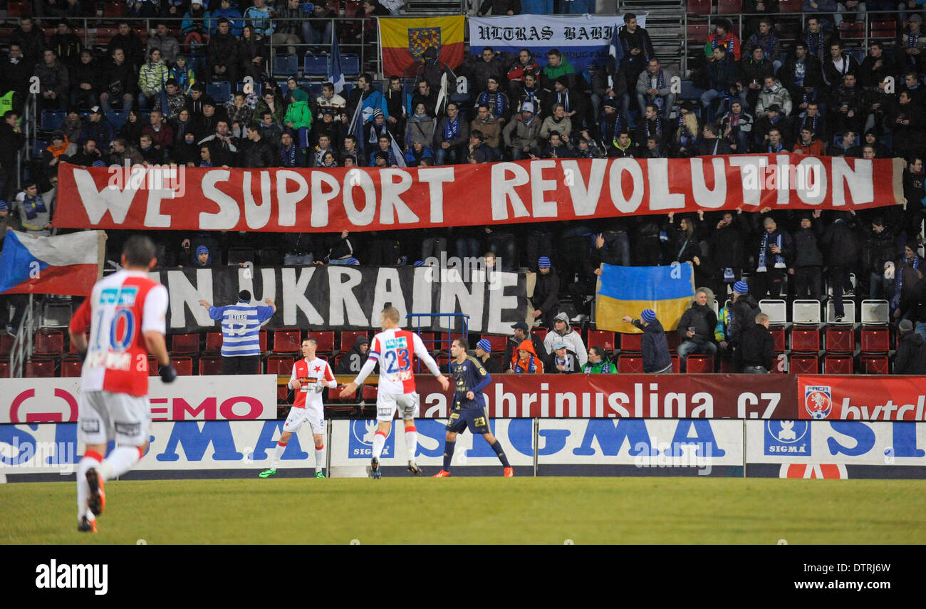 SK Slavia Praha soccer fans show banner reads anti-Sparta during the  Czech first soccer league, Stock Photo, Picture And Rights Managed  Image. Pic. CKP-P201904140547701