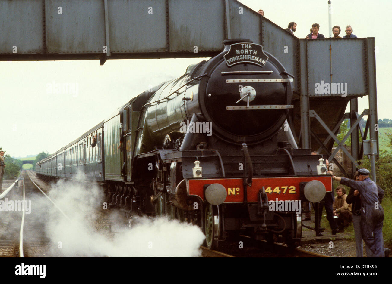 The Flying Scotsman steam locomotive pulling The North Yorkshireman 1981 Stock Photo