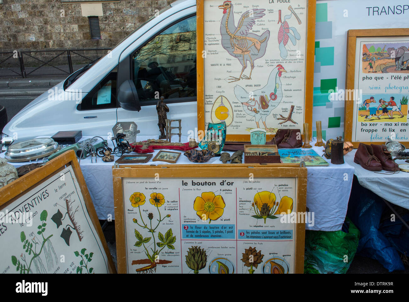 Paris, France, Used Object on Table, Shopping on Street, French Flea  Markets in Belleville District, Old Frames Stock Photo - Alamy