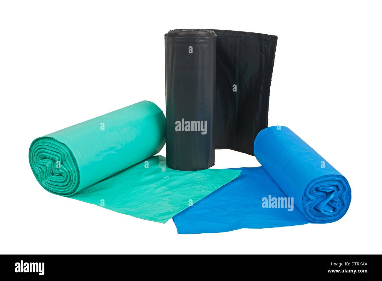 Bags garbage rolls isolated on white background Stock Photo - Alamy