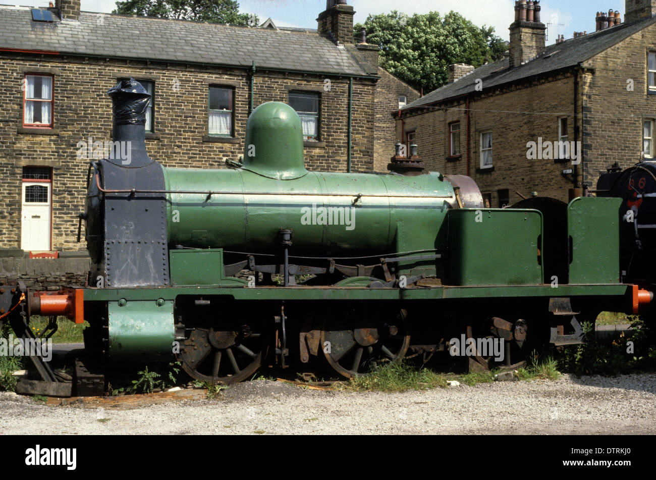 Steam Locomotive 0-6-0 Well Tank Locomotive 'Bellerophon' ready for restoration at Oakworth on Keighley and Worth Valley Railway Stock Photo