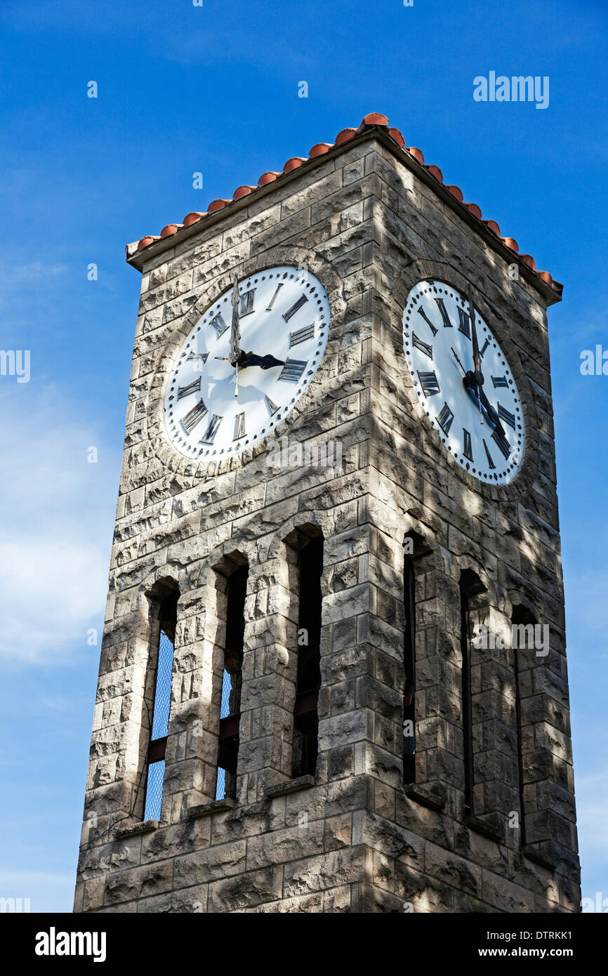 Clock tower in Atlanta, Logan County, Illinois, United States Stock