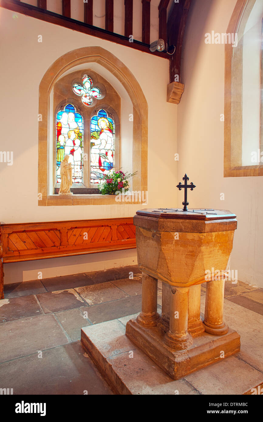 The Font St. Peters Church Henfield West Sussex UK Stock Photo