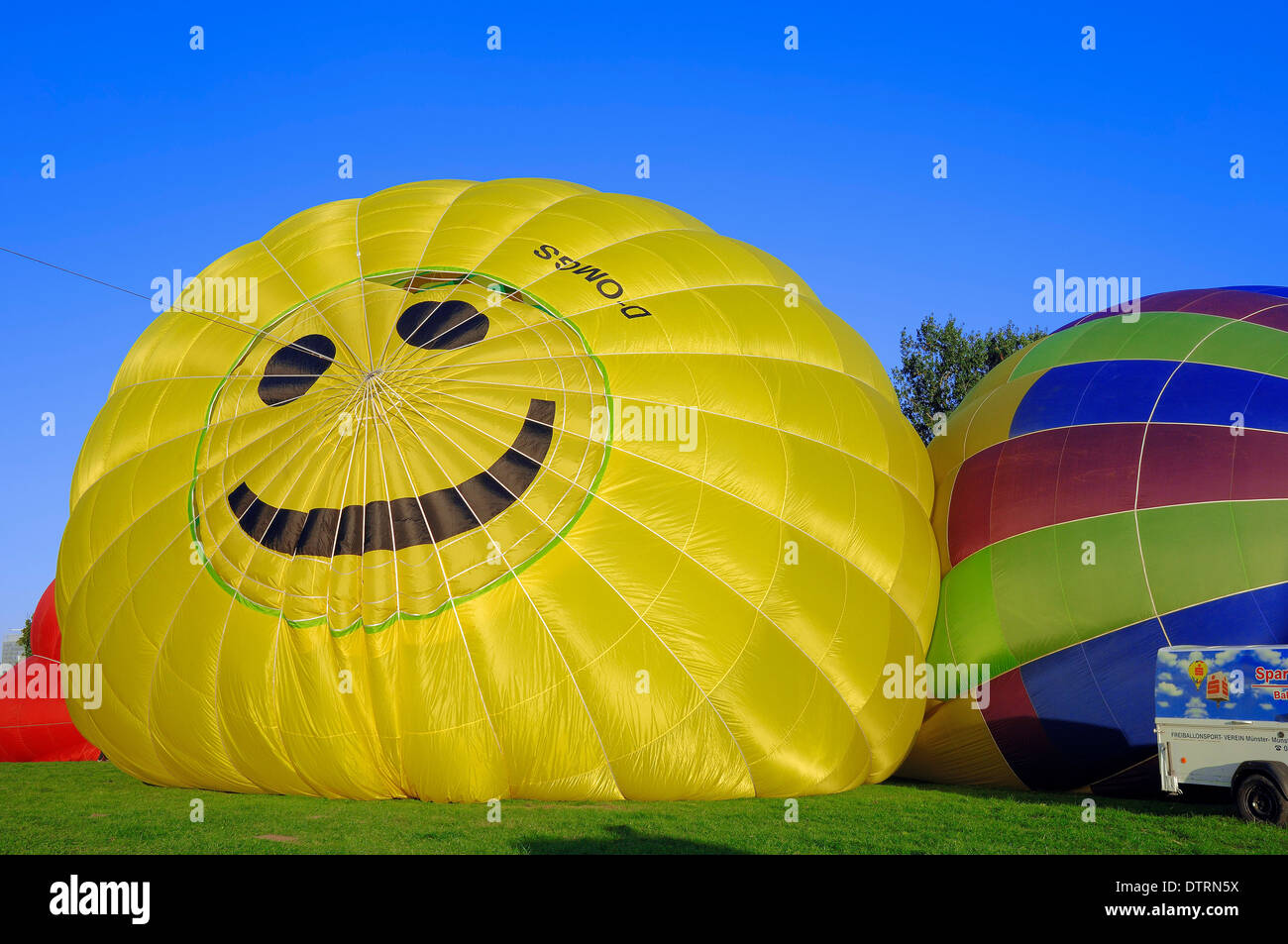 Hot air balloons, Munster, North Rhine-Westphalia, Germany Stock Photo