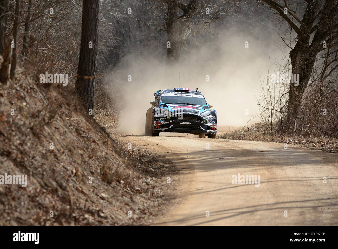 Salem, Missouri, USA. 22nd February 2014. Ken Block during a race competition, Rally America in Salem, Missouri USA, Feb 22 201 Credit:  Carlos's Pemium Images / Alamy Live News Stock Photo