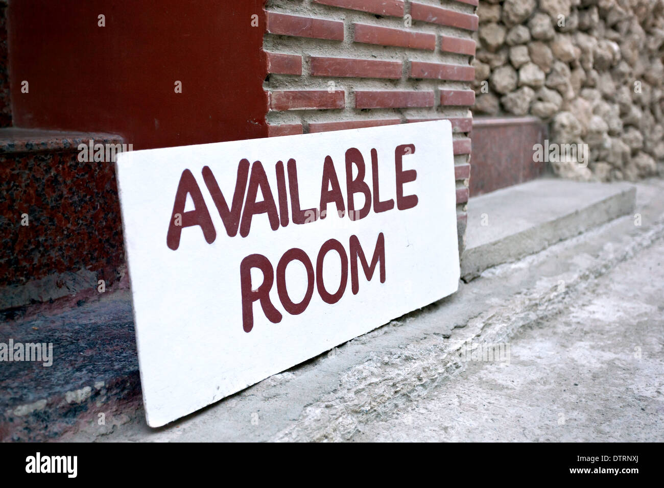 Available Room Sign outside Hotel, vacancy room waiting for guests