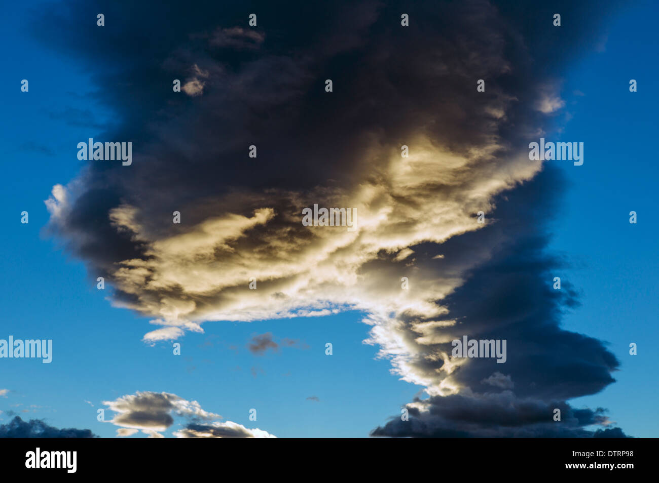 Unusual sunset clouds over Salida, Colorado, USA Stock Photo