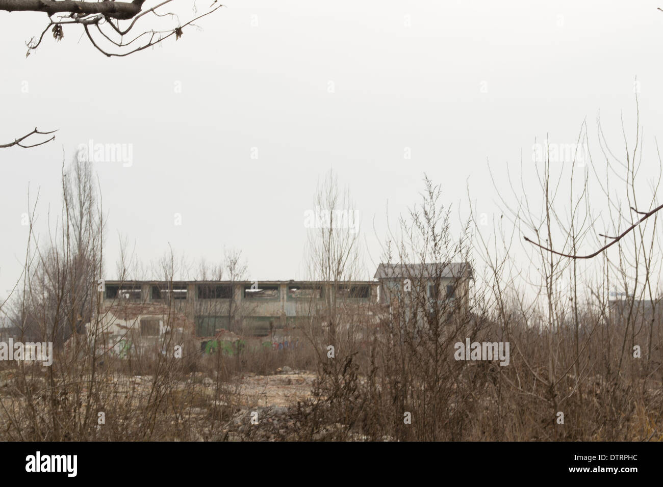 Desolated industrial area in Bucharest, Romania Stock Photo