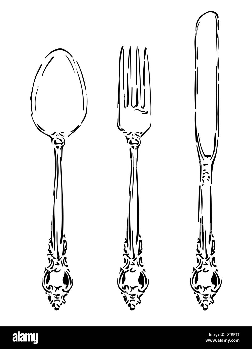 Share more than 214 knife and fork sketch best